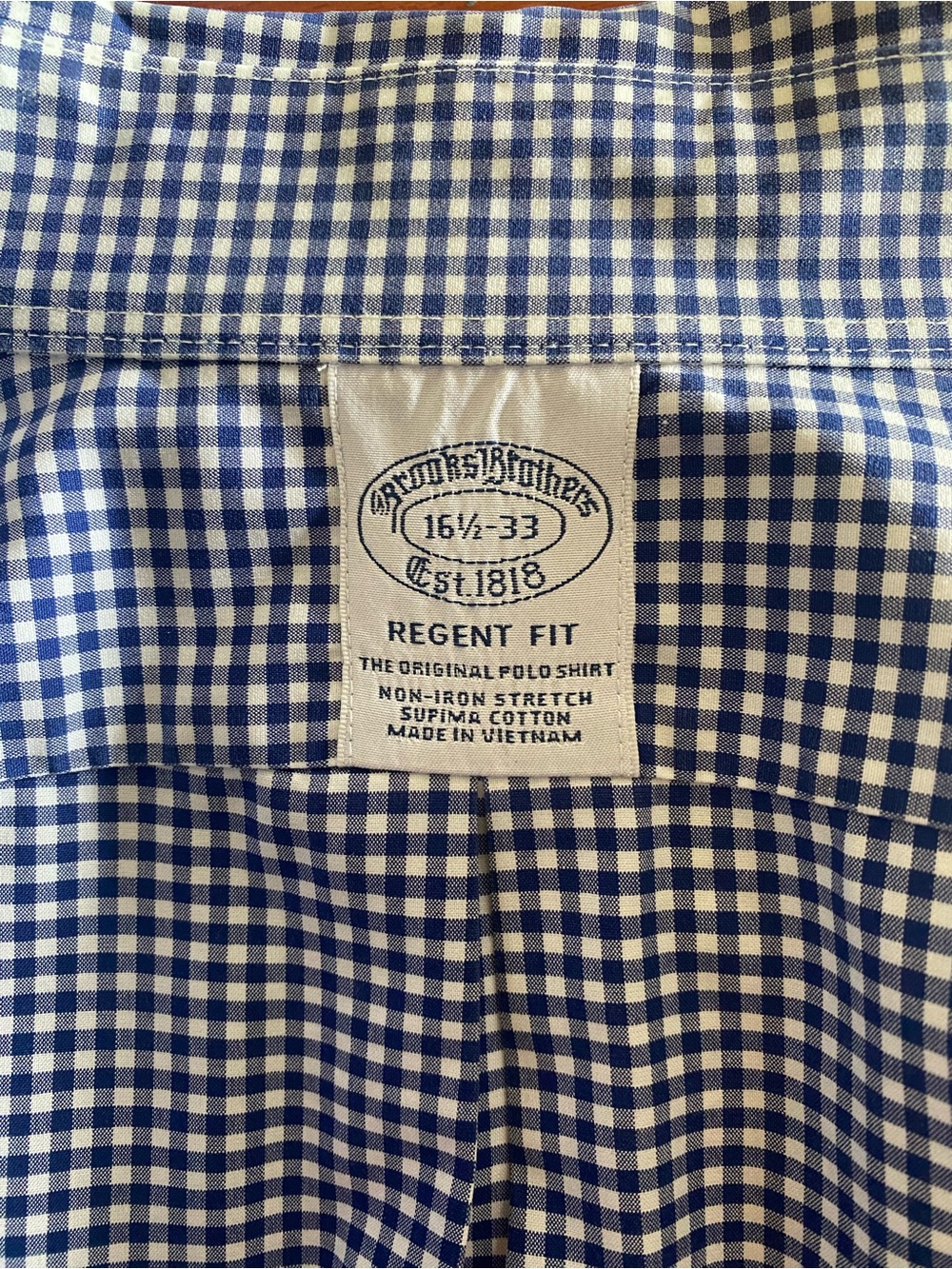 Brooks Brothers Blue and White Gingham Button-Down Shirt